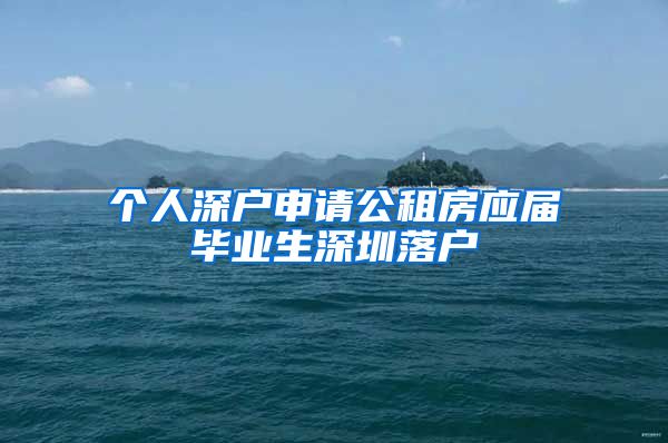 个人深户申请公租房应届毕业生深圳落户