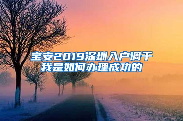 宝安2019深圳入户调干我是如何办理成功的