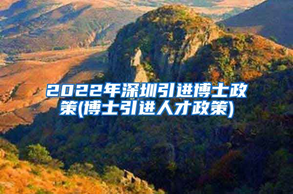 2022年深圳引进博士政策(博士引进人才政策)