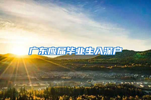 广东应届毕业生入深户