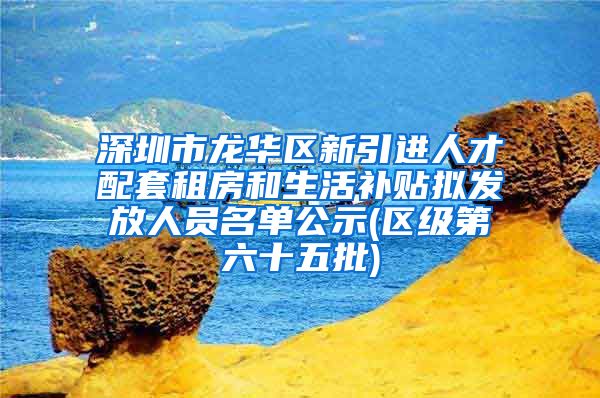 深圳市龙华区新引进人才配套租房和生活补贴拟发放人员名单公示(区级第六十五批)