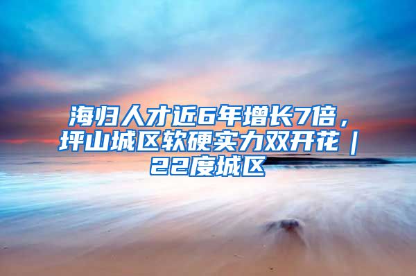 海归人才近6年增长7倍，坪山城区软硬实力双开花｜22度城区⑧