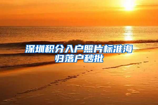 深圳积分入户照片标准海归落户秒批
