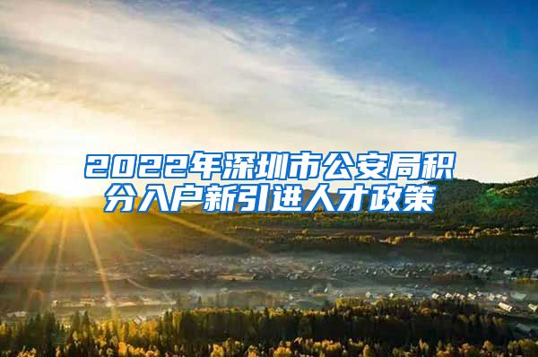 2022年深圳市公安局积分入户新引进人才政策