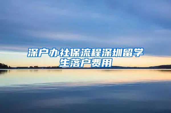深户办社保流程深圳留学生落户费用