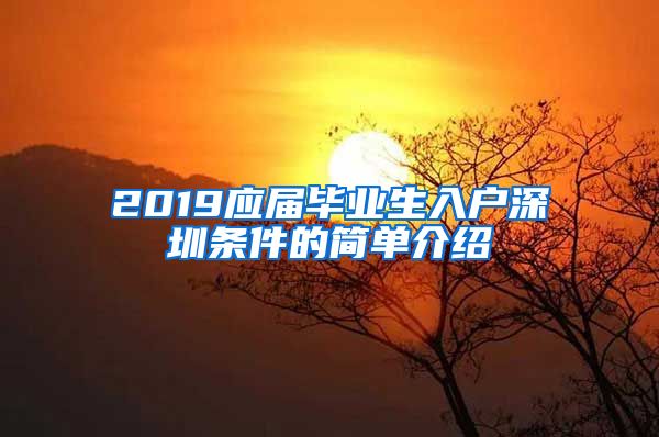 2019应届毕业生入户深圳条件的简单介绍