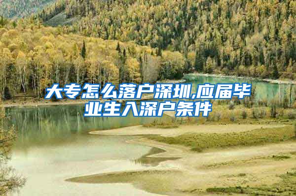 大专怎么落户深圳,应届毕业生入深户条件