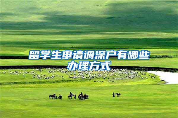 留学生申请调深户有哪些办理方式
