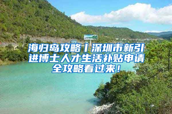 海归岛攻略丨深圳市新引进博士人才生活补贴申请全攻略看过来！
