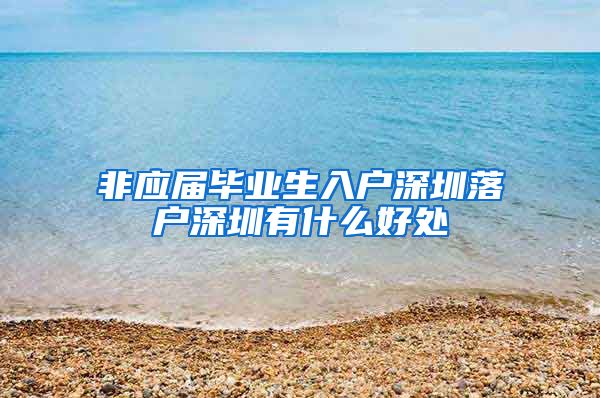 非应届毕业生入户深圳落户深圳有什么好处