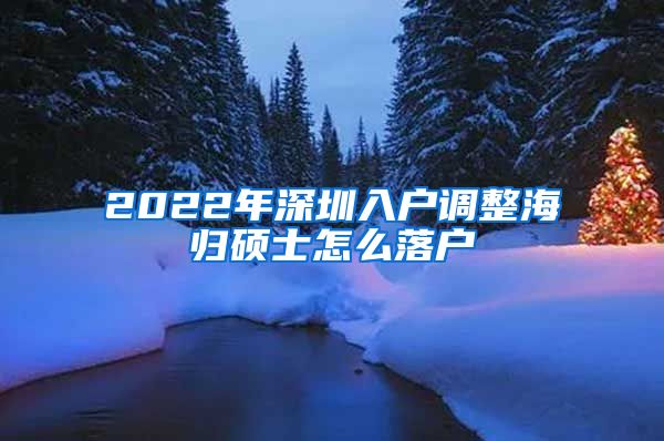 2022年深圳入户调整海归硕士怎么落户