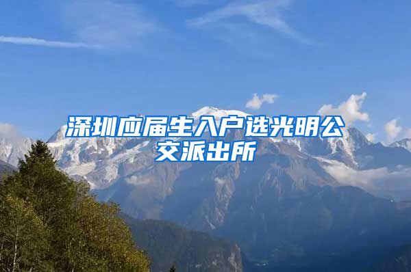 深圳应届生入户选光明公交派出所