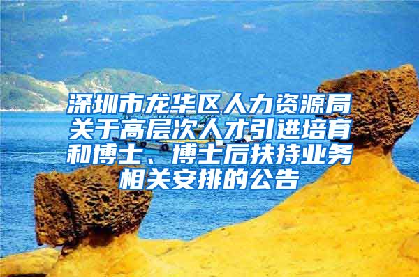 深圳市龙华区人力资源局关于高层次人才引进培育和博士、博士后扶持业务相关安排的公告