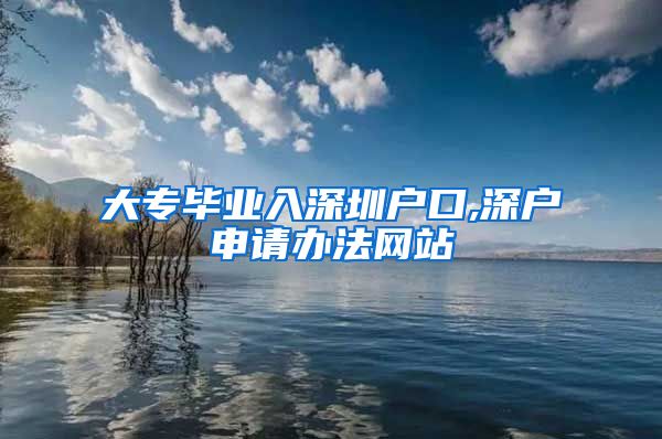 大专毕业入深圳户口,深户申请办法网站