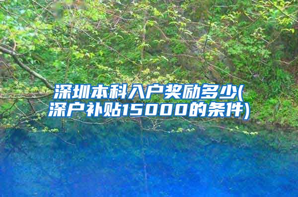 深圳本科入户奖励多少(深户补贴15000的条件)