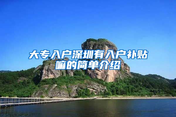 大专入户深圳有入户补贴嘛的简单介绍