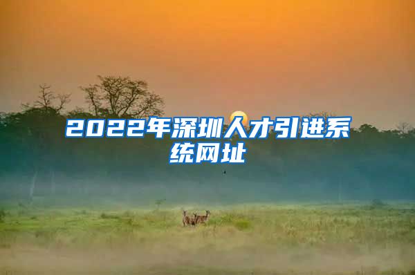 2022年深圳人才引进系统网址