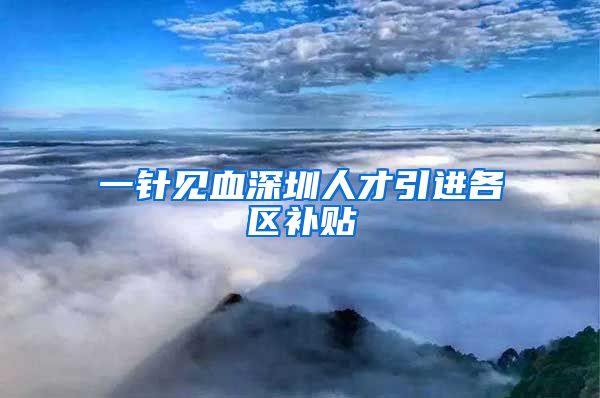 一针见血深圳人才引进各区补贴