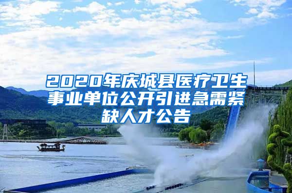 2020年庆城县医疗卫生事业单位公开引进急需紧缺人才公告