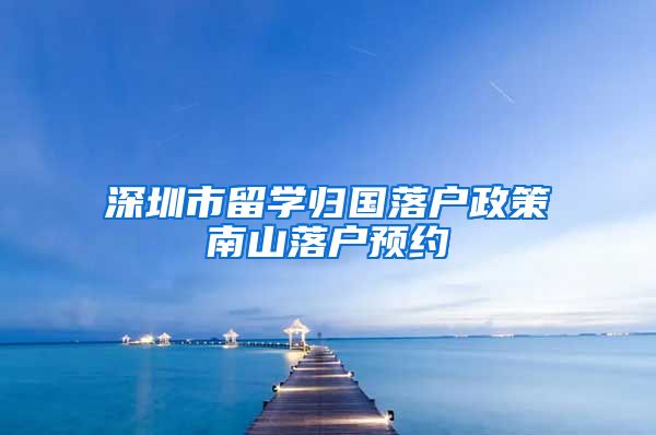 深圳市留学归国落户政策南山落户预约