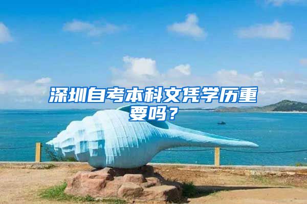 深圳自考本科文凭学历重要吗？
