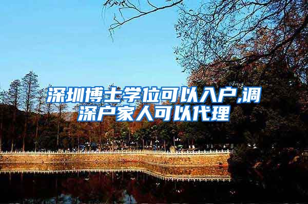深圳博士学位可以入户,调深户家人可以代理