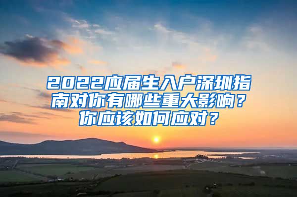 2022应届生入户深圳指南对你有哪些重大影响？你应该如何应对？