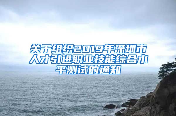 关于组织2019年深圳市人才引进职业技能综合水平测试的通知