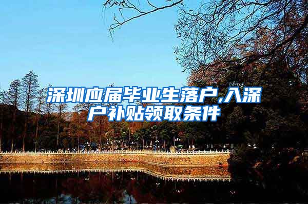 深圳应届毕业生落户,入深户补贴领取条件