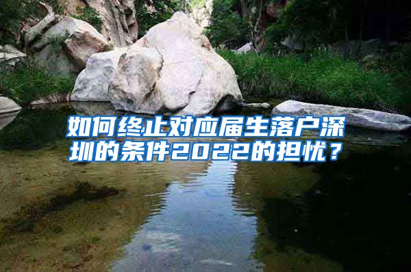 如何终止对应届生落户深圳的条件2022的担忧？