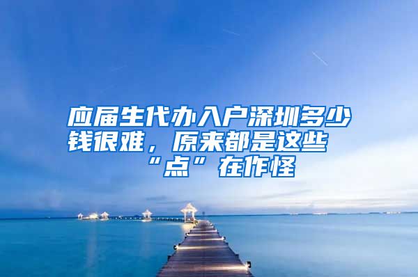 应届生代办入户深圳多少钱很难，原来都是这些“点”在作怪