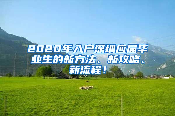 2020年入户深圳应届毕业生的新方法、新攻略、新流程！