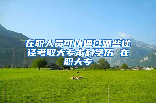在职人员可以通过哪些途径考取大专本科学历 在职大专
