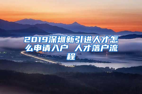 2019深圳新引进人才怎么申请入户 人才落户流程