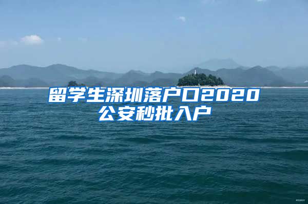 留学生深圳落户口2020公安秒批入户