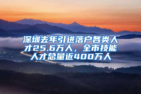 深圳去年引进落户各类人才25.6万人，全市技能人才总量近400万人