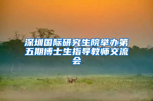 深圳国际研究生院举办第五期博士生指导教师交流会