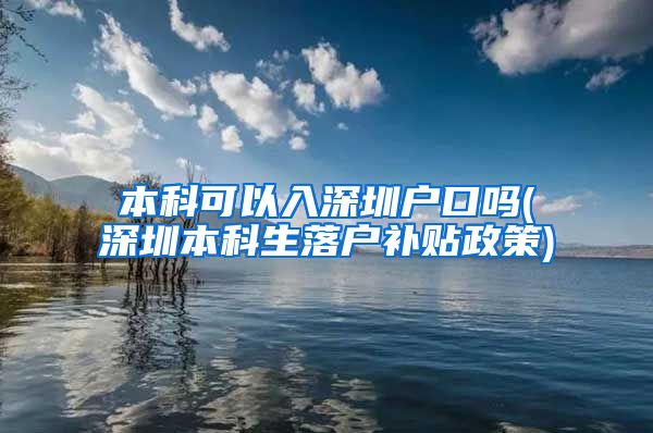本科可以入深圳户口吗(深圳本科生落户补贴政策)