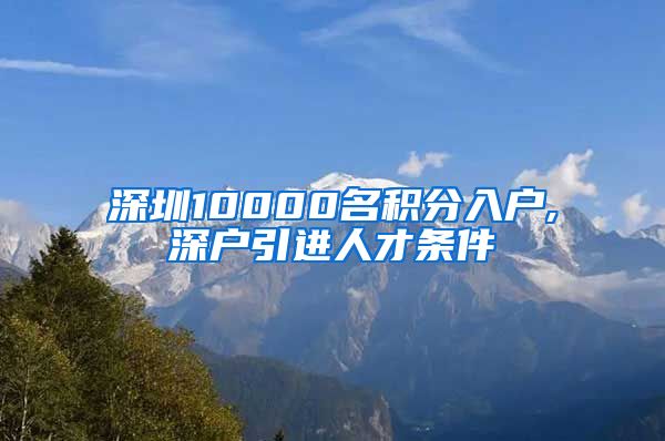 深圳10000名积分入户,深户引进人才条件