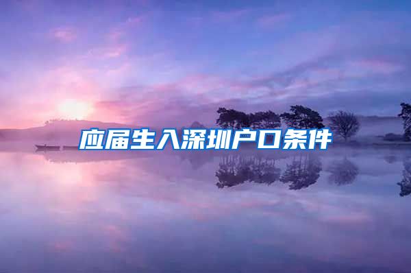 应届生入深圳户口条件