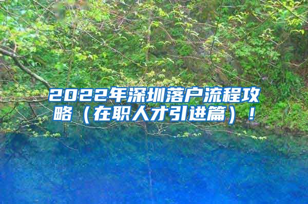 2022年深圳落户流程攻略（在职人才引进篇）！
