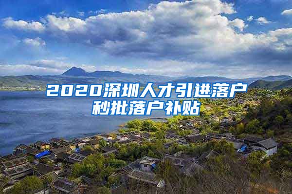 2020深圳人才引进落户秒批落户补贴