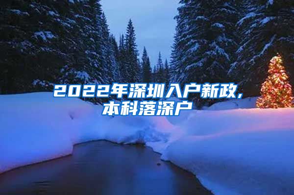 2022年深圳入户新政,本科落深户