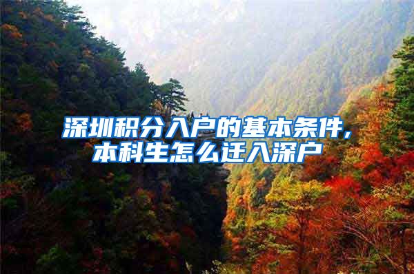 深圳积分入户的基本条件,本科生怎么迁入深户