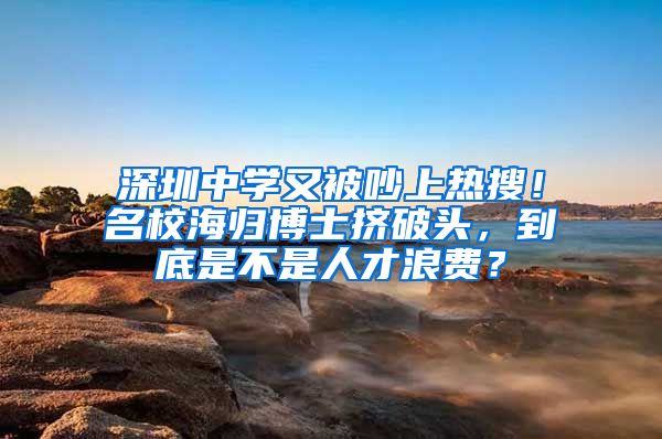 深圳中学又被吵上热搜！名校海归博士挤破头，到底是不是人才浪费？