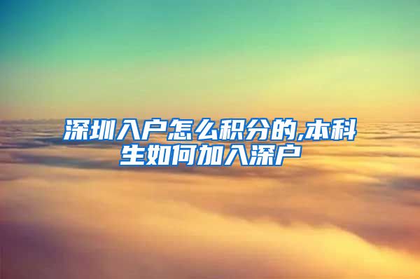 深圳入户怎么积分的,本科生如何加入深户