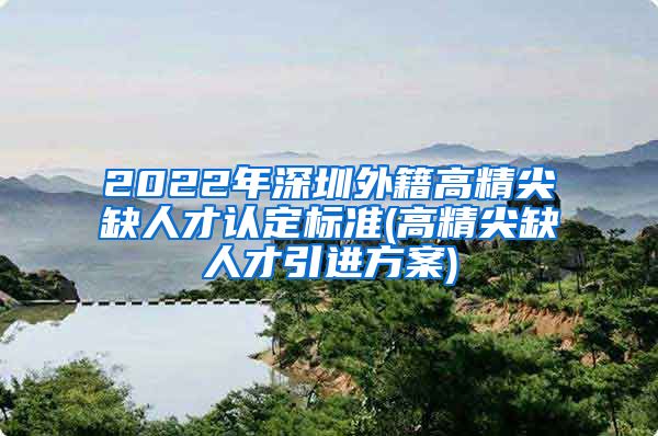 2022年深圳外籍高精尖缺人才认定标准(高精尖缺人才引进方案)