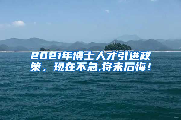 2021年博士人才引进政策，现在不急,将来后悔！