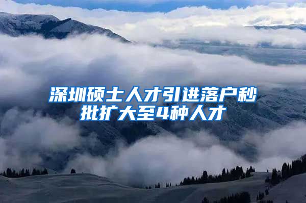 深圳硕士人才引进落户秒批扩大至4种人才