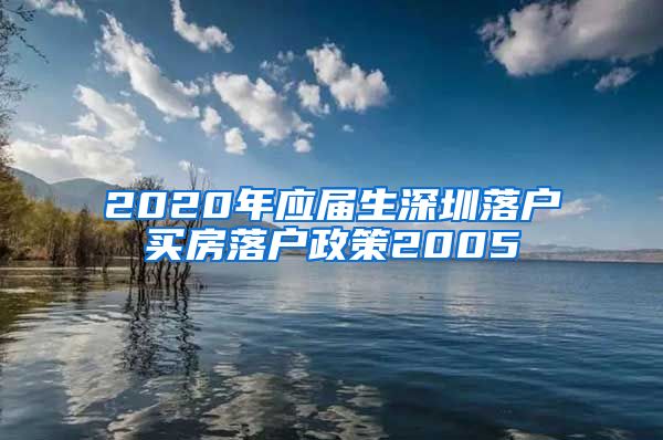 2020年应届生深圳落户买房落户政策2005
